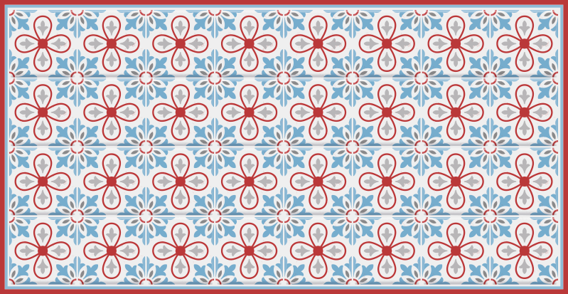Tapete vinílico azulejos inspiração floral - TenStickers