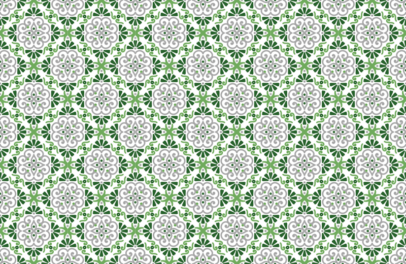Tapete vinílico cozinha mosaico floral verde - TenStickers