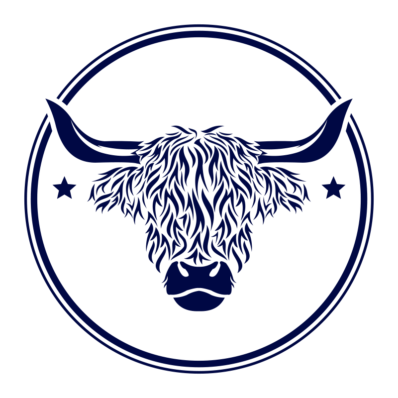 Tapete vinílico de animais emblema da vaca das terras altas - TenStickers