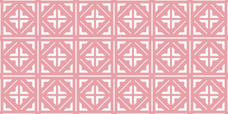 Tapete vinílico azulejos design quadrado rosa - TenStickers