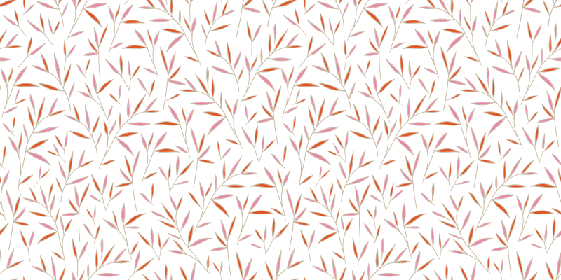 Tapete vinílico flores e plantas padrão de folhas delicadas - TenStickers