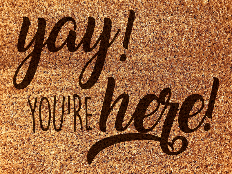 Tapete vinílico hall de entrada frase de boas-vindas - TenStickers