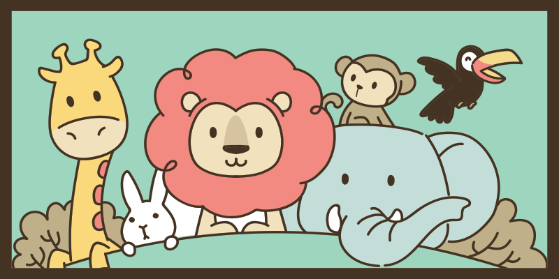 Tapete vinílico criança amigos animais da selva - TenStickers