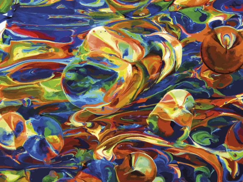 Tapete moderno multicolorido fluido - TenStickers