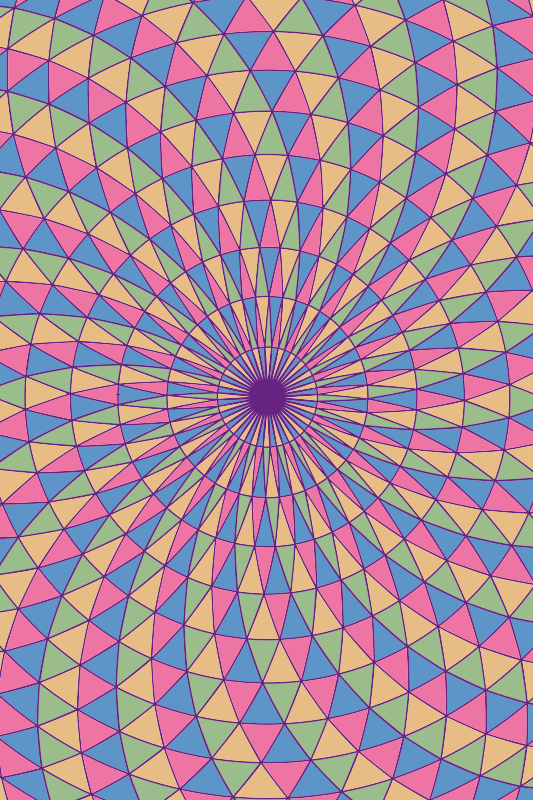 Tapete vinílico geométricas espirais triangulares coloridas - TenStickers