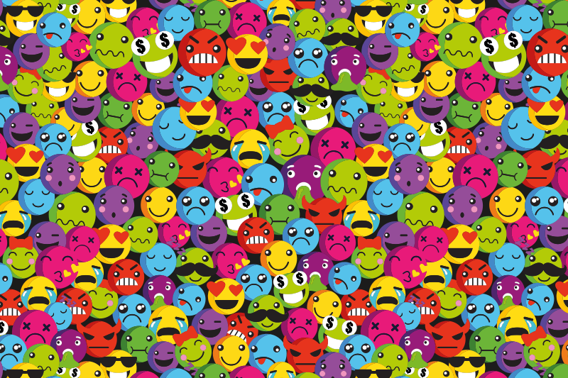 tapete de vinil juvenil de composição emoji - TenStickers