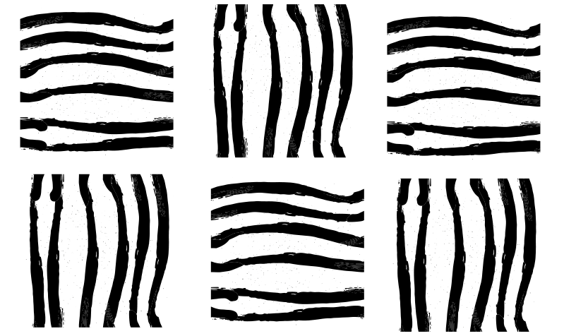 Tapetes geométricos de riscas pretas e brancas - TenStickers