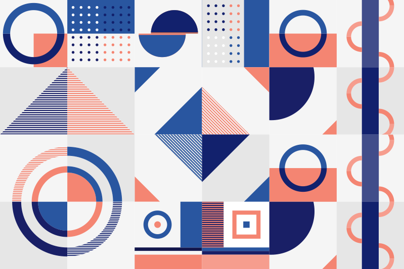 Tapete vinílico geométricas formas modernas - TenStickers