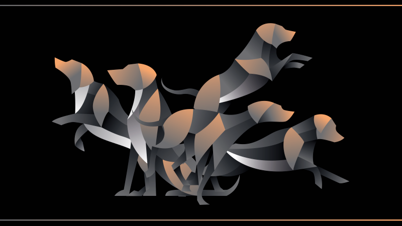 Tapete vinílico de animais figuras de cães estilizadas - TenStickers