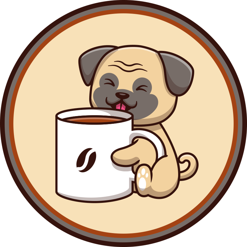 Tapete vinílico de animais caneca fofa de pug - TenStickers