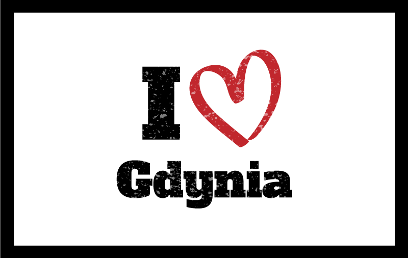 Tapete vinílico frases e textos eu amo gdynia - TenStickers