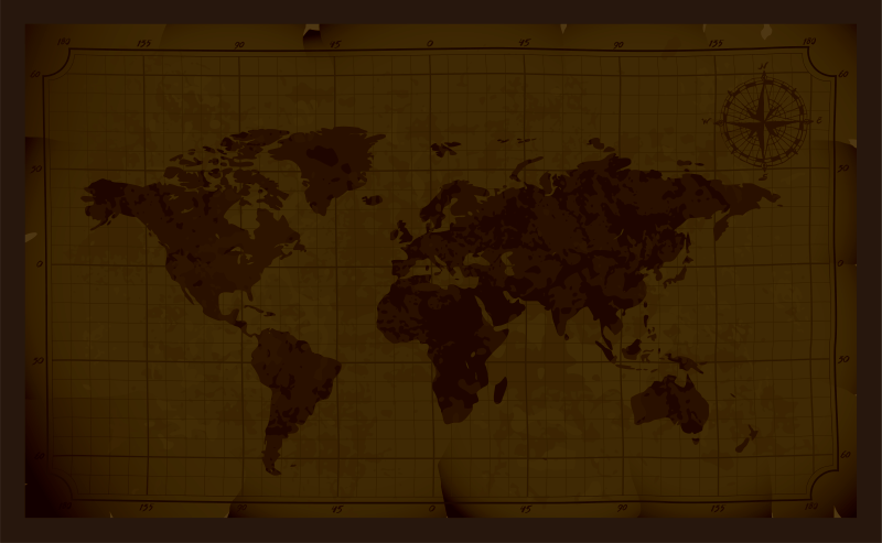 Tapete de mapa-múndi com efeito de pedra vintage - TenStickers