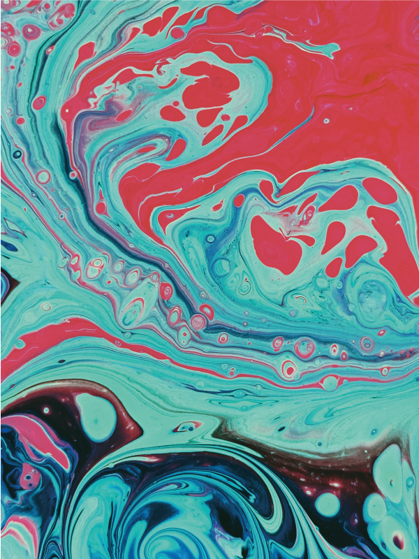 Tapete vinílico para gabinete Ondas coloridas de arte moderna - TenStickers