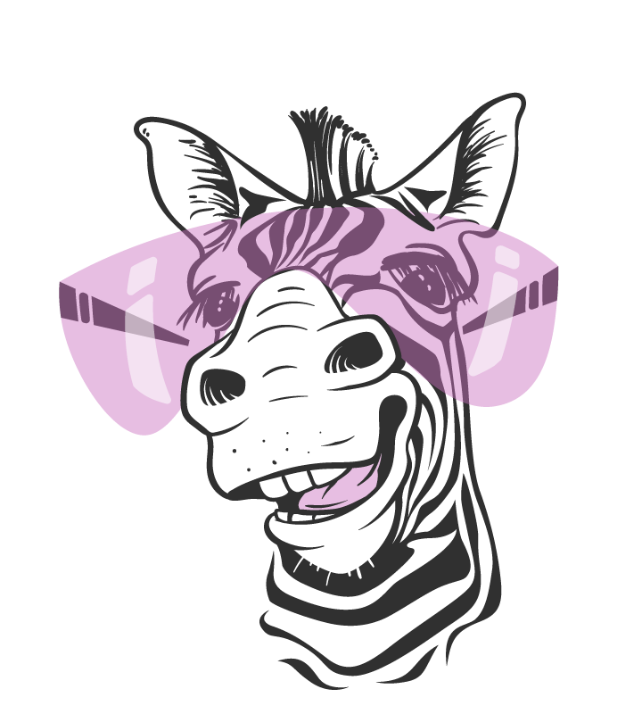 Tapete de vinil com estampa animal zebra engraçado - TenStickers