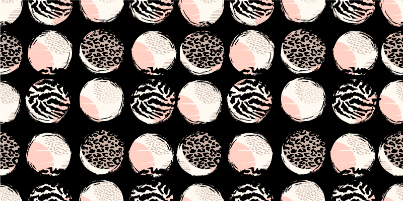 Tapete vinílico estampa de animal padrões circulares ousados - TenStickers