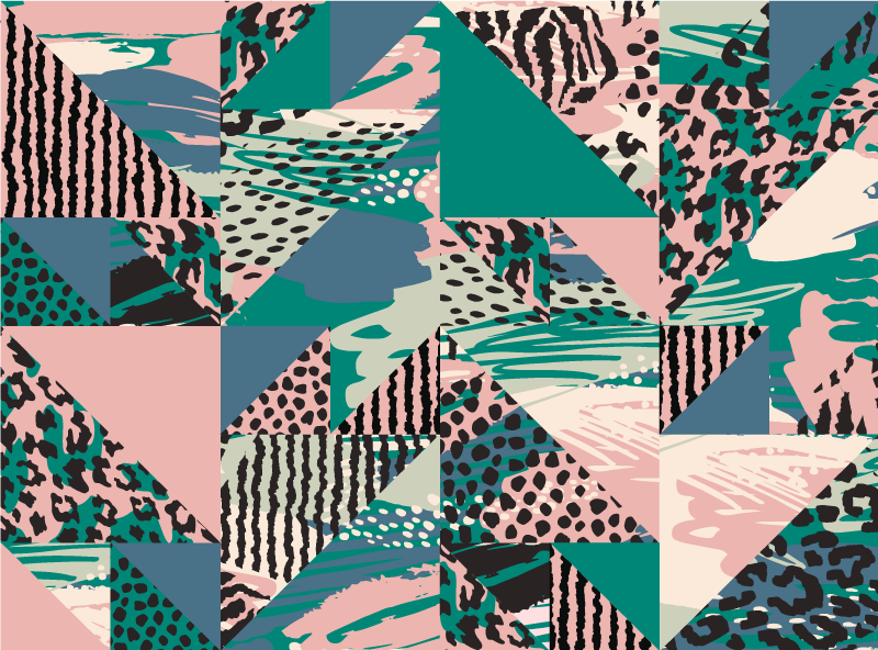 Tapete de vinil com estampa animal de telhas de leopardo étnico - TenStickers