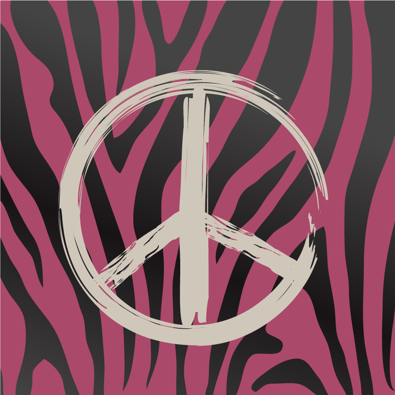 Tapete de vinil hippie roxo zebra com estampa animal - TenStickers