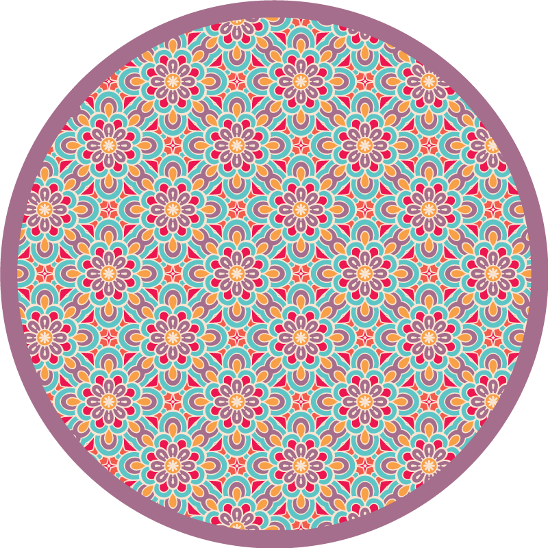 Mandala com formas gregas detalhadas, carpete de ladrilhos - TenStickers