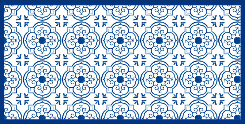 Tapete vinílico casa de banho azulejos azuis clássicos - TenStickers