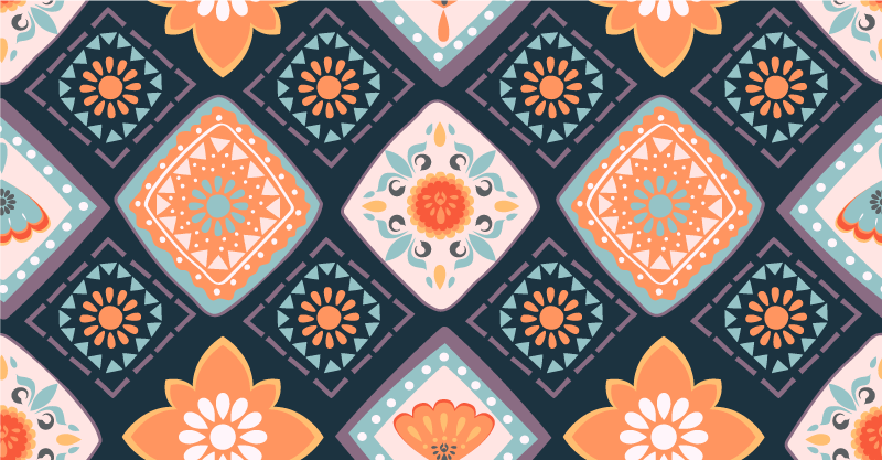 Tapete vinílico casa de banho design floral animado - TenStickers