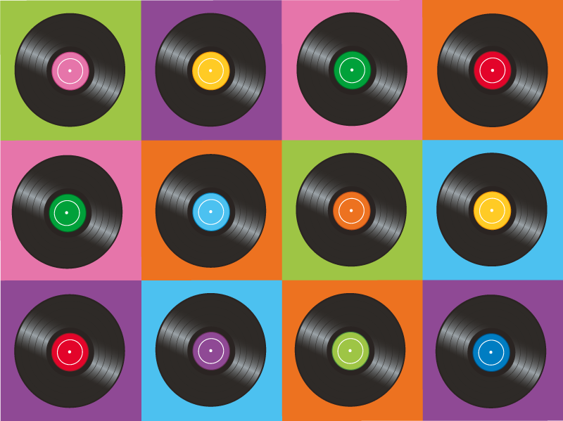 Prato de disco de vinil de cozinha tapete de vinil - TenStickers