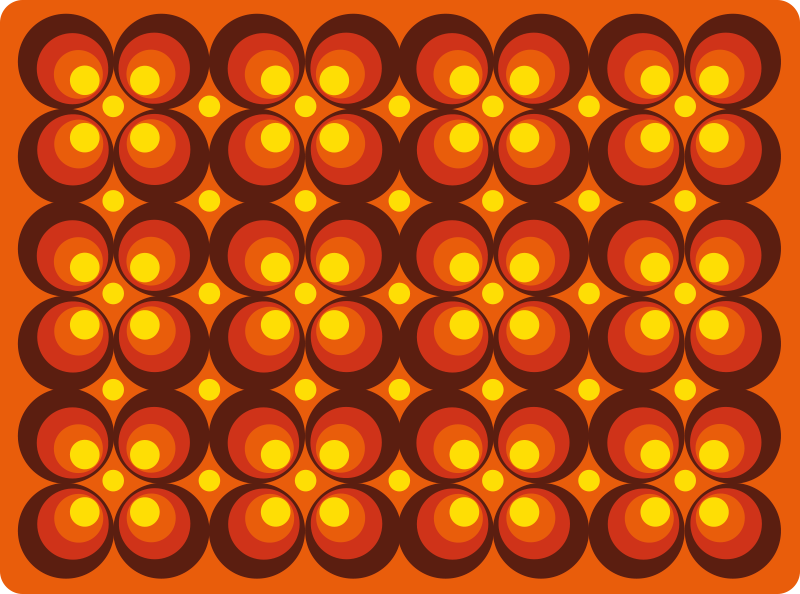 Tapete vintage com círculos amarelos pop dos anos 70 - TenStickers