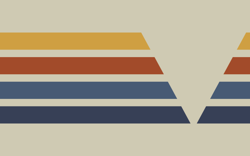 Tapete vintage com riscas bege arco-íris pop dos anos 70 - TenStickers