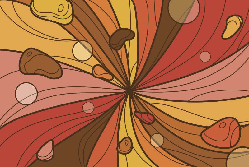 Tapete vinílico vintage flor rodopiante - TenStickers