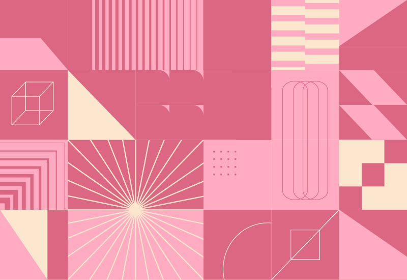 Tapete de vinil nórdico de quadrados rosa estilo nórdico - TenStickers