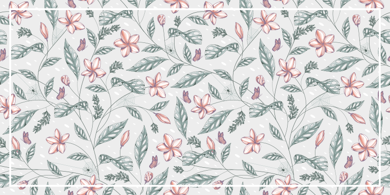 Tapete de vinil com padrão vintage floral - TenStickers