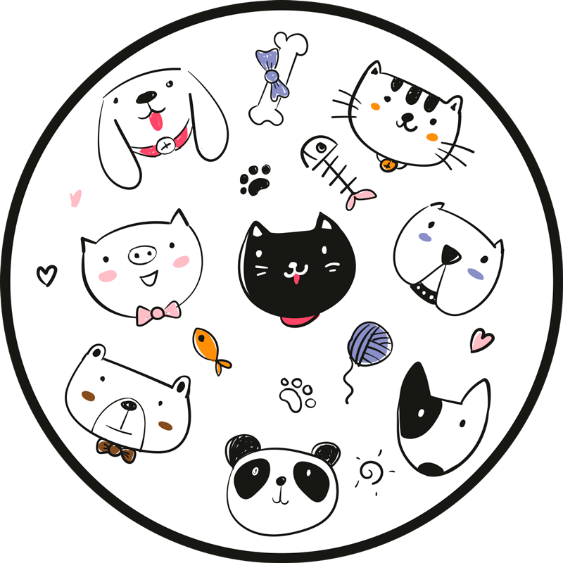 Desenhar animais tapete de vinil animal - TenStickers
