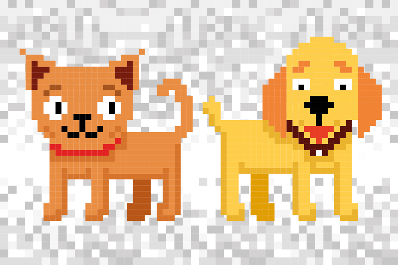 Tapete de animais de estimação pixel art - TenStickers