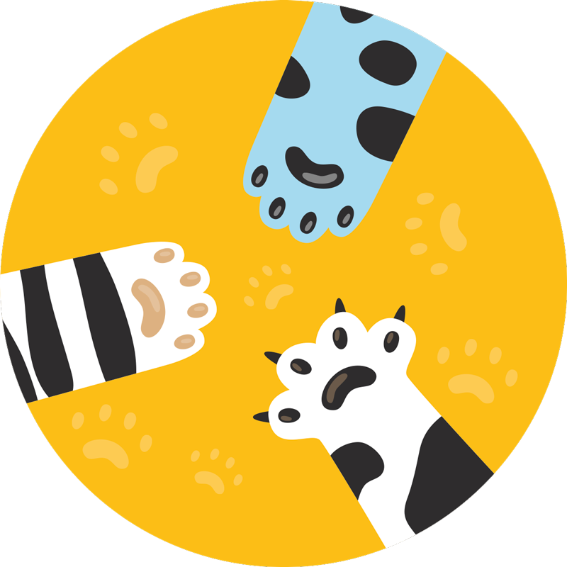 Tapete vinílico de animais pegadas de gatos - TenStickers