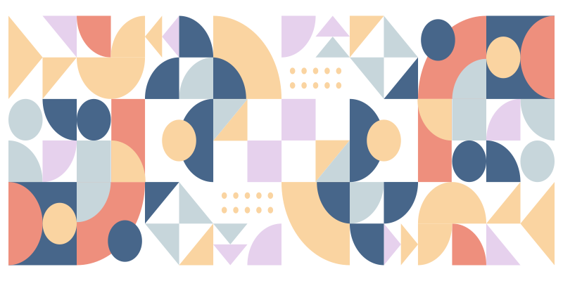 Círculo dos anos 70 forma tapetes geométricos - TenStickers