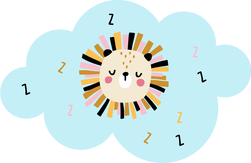 Tapete vinílico criança nuvem de leão sonolenta - TenStickers