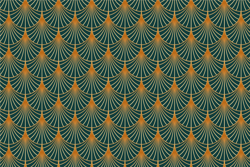 Tapete vinílico vintage arcos verdes - TenStickers