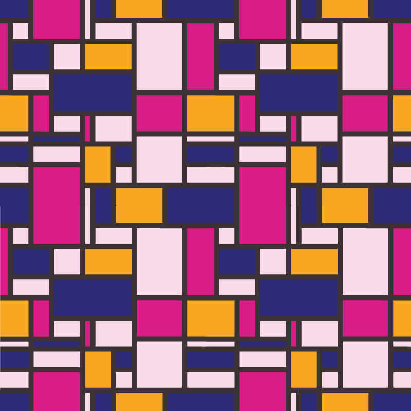 Tapete vinílico geométricas blocos coloridos - TenStickers