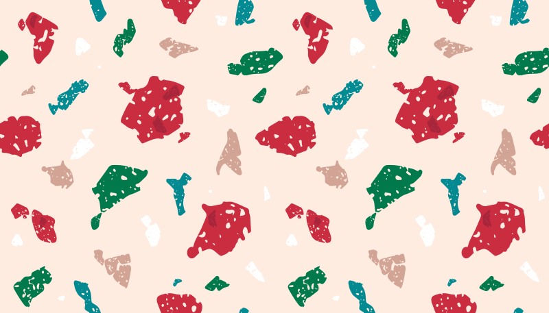 Tapete vinílico outras texturas design de terrazzo colorido - TenStickers