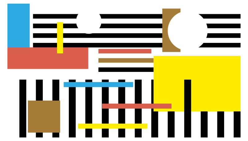 Tapete vinílico moderno padrões listrados coloridos - TenStickers