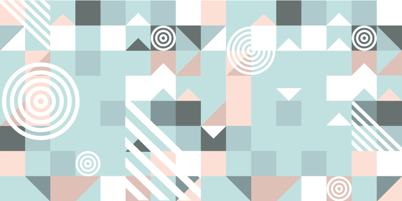 Tapete de vinil geométrico nórdico em tons pastel - TenStickers