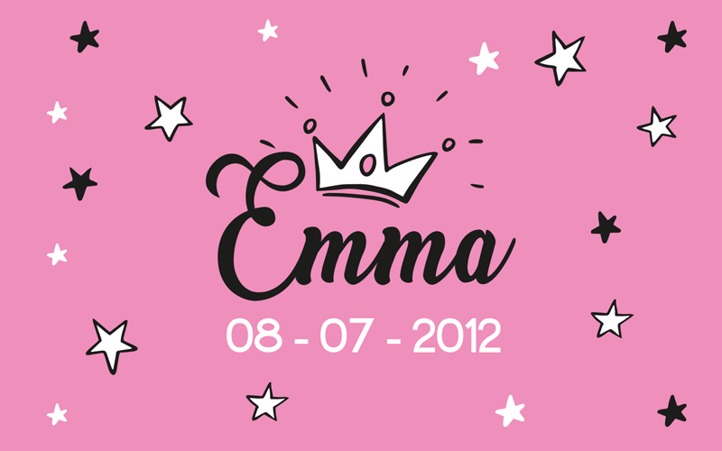 Bebê princesa rosa com nome personalizado tapete - TenStickers