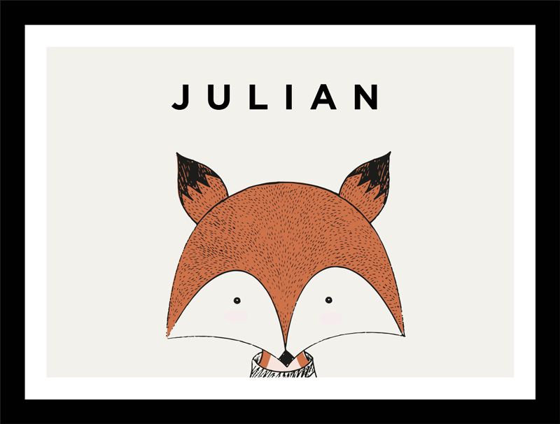 Tapete vinílico com nome de personagem raposa - TenStickers