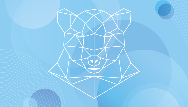 Tapete vinílico de animais contorno geométrico de urso - TenStickers