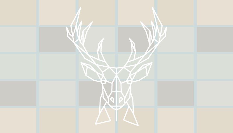 Tapete de vinil nórdico com estampa de veado triangular - TenStickers
