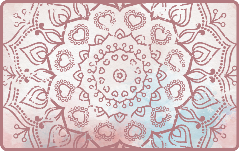 Desenhada mandala cores pastel mandala tapete de vinil - TenStickers