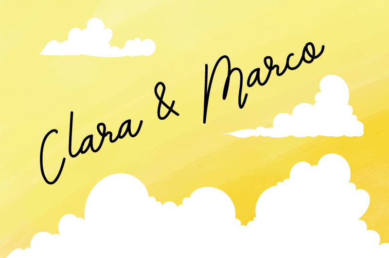 Tapete vinílico com nome design de casal nublado - TenStickers