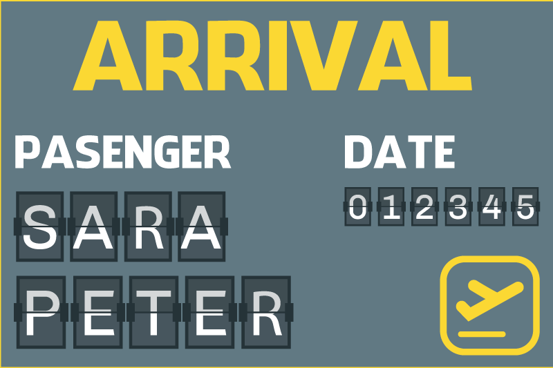 Tapete vinílico com nome passagem aérea de chegada - TenStickers