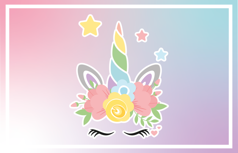 Unicórnio com flores tapete de brincar para bebês - TenStickers