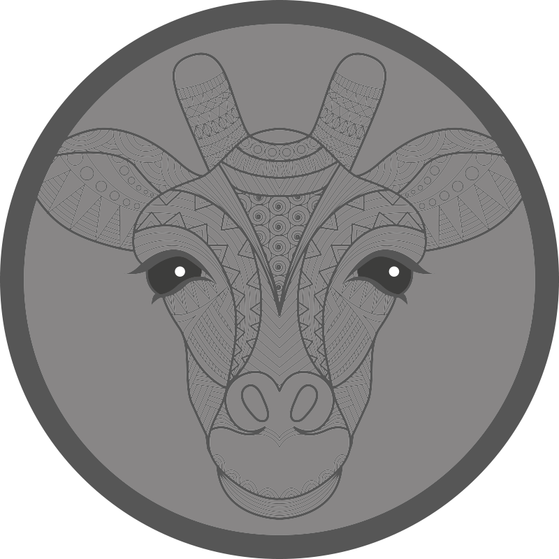 Tapete vinílico de animais design de girafa cinza - TenStickers