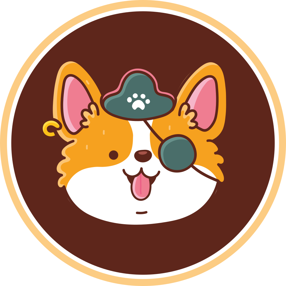 Tapete vinílico moderno emblema do capitão corgi - TenStickers